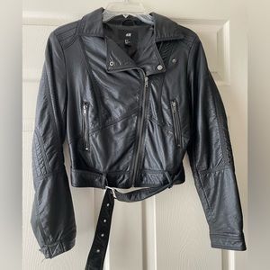 Faux leather H&M motorcycle jacket